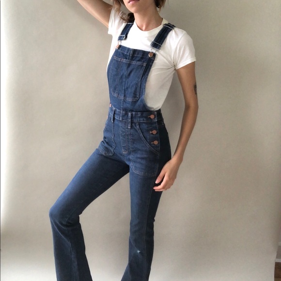 madewell flea market flare overalls